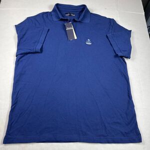 Faconnable Mens Golf Polo Shirt XL Blue Short Sleeve Preppy Classic Casual NEW